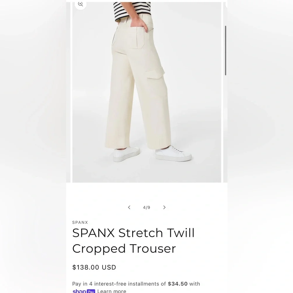 SPANX Stretch Twill Cropped Wide Leg Trouser - Picture 3 of 3